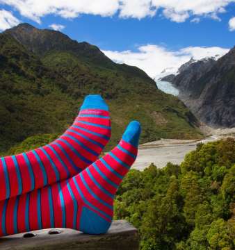 Mit den Socken um die Welt